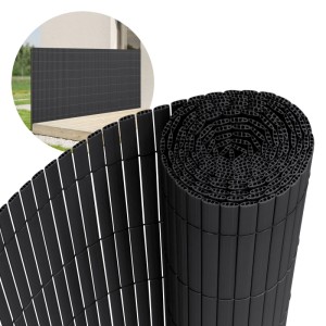 Anthrazit PVC Sichtschutzmatte, 120x700 cm, UV-beständig, gerollt. Ideal für Garten, Balkon & Terrasse.