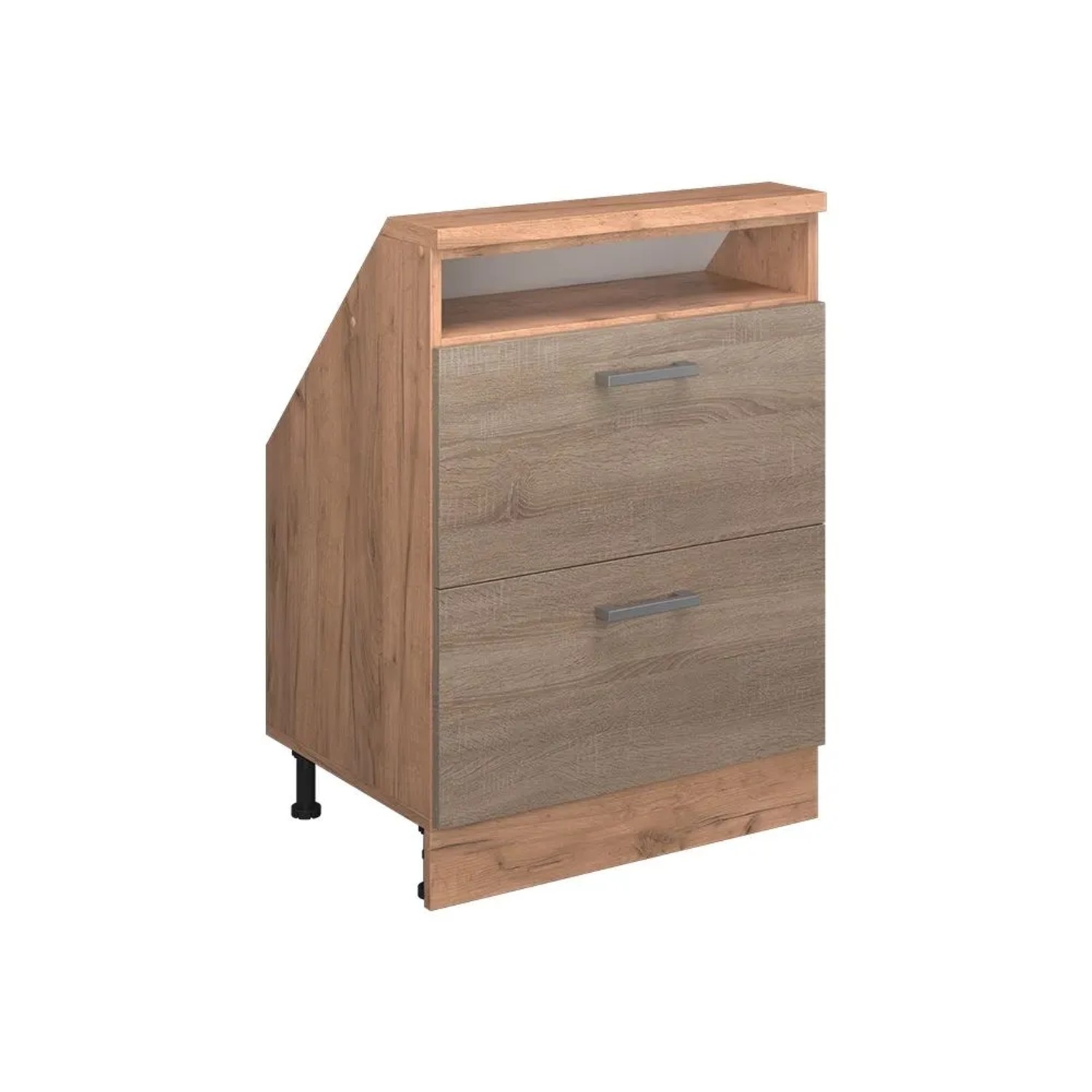 Vicco Küchenschrank für Dachschrägen R-Line Sonoma Goldkraft Eiche 60 x 82 mit 2 Schubladen Art Nr 58232