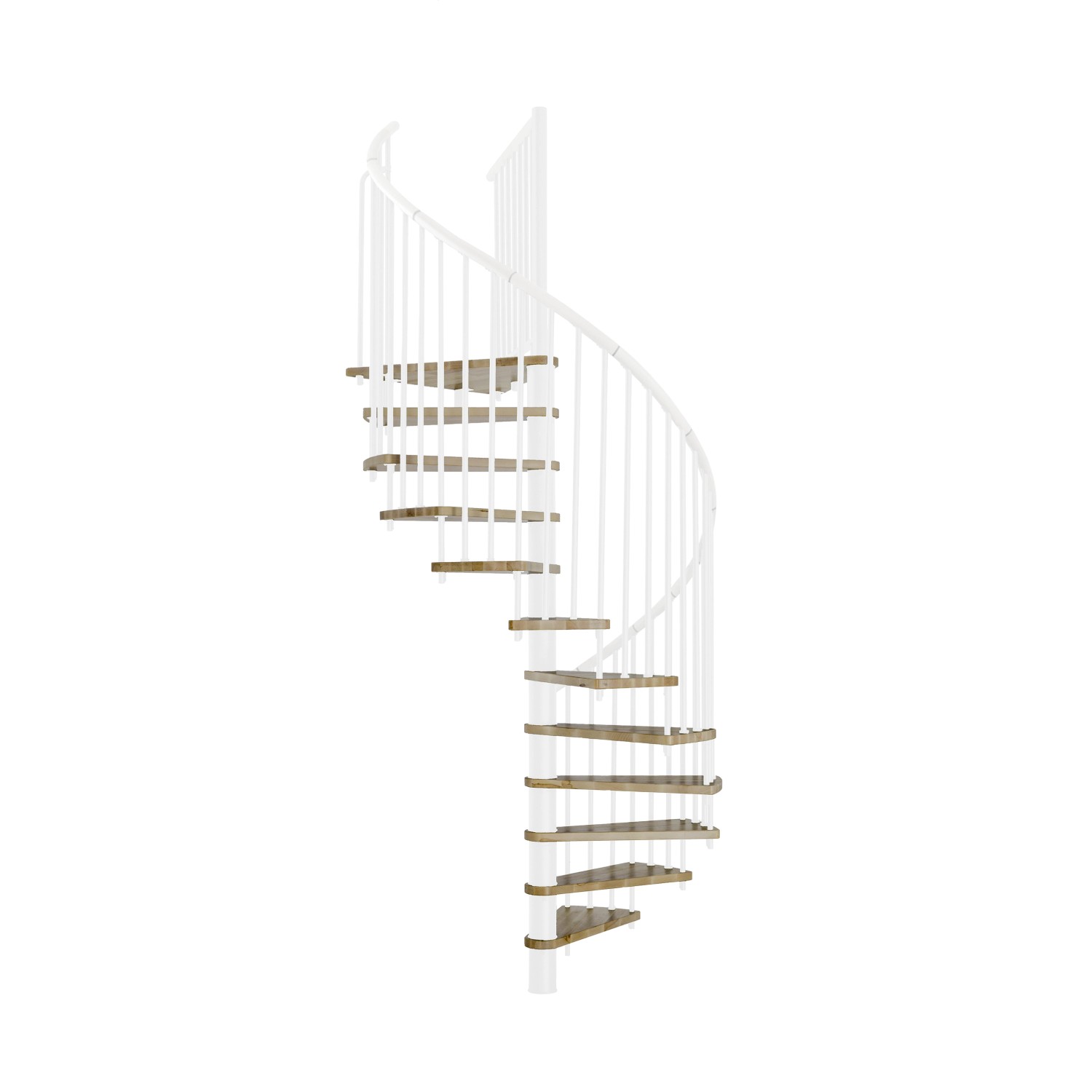 Minka Spindeltreppe Spiral Effect Ø 120 cm Eiche Weiß günstig online kaufen