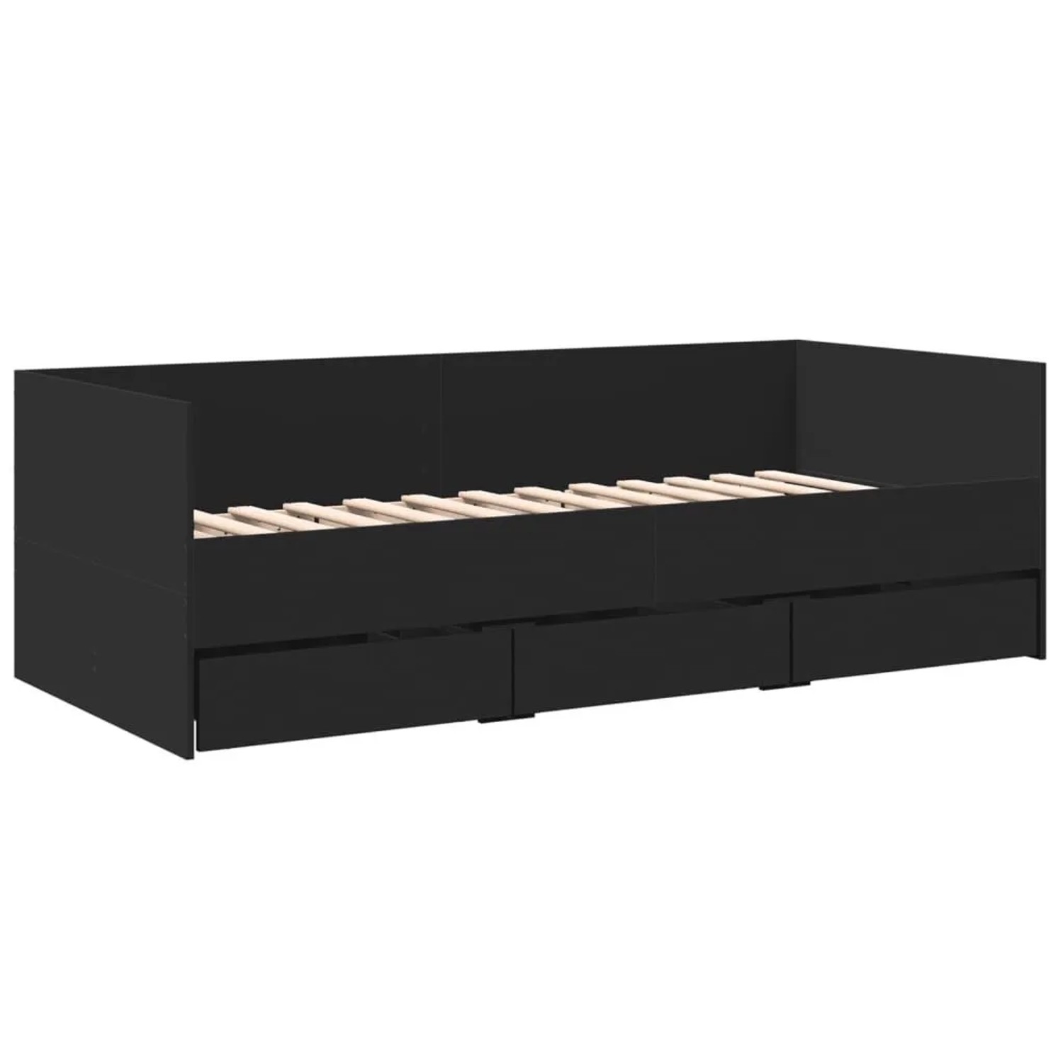 vidaXL Tagesbett mit Schubladen ohne Matratze Schwarz 90x200 cm 3280819 günstig online kaufen