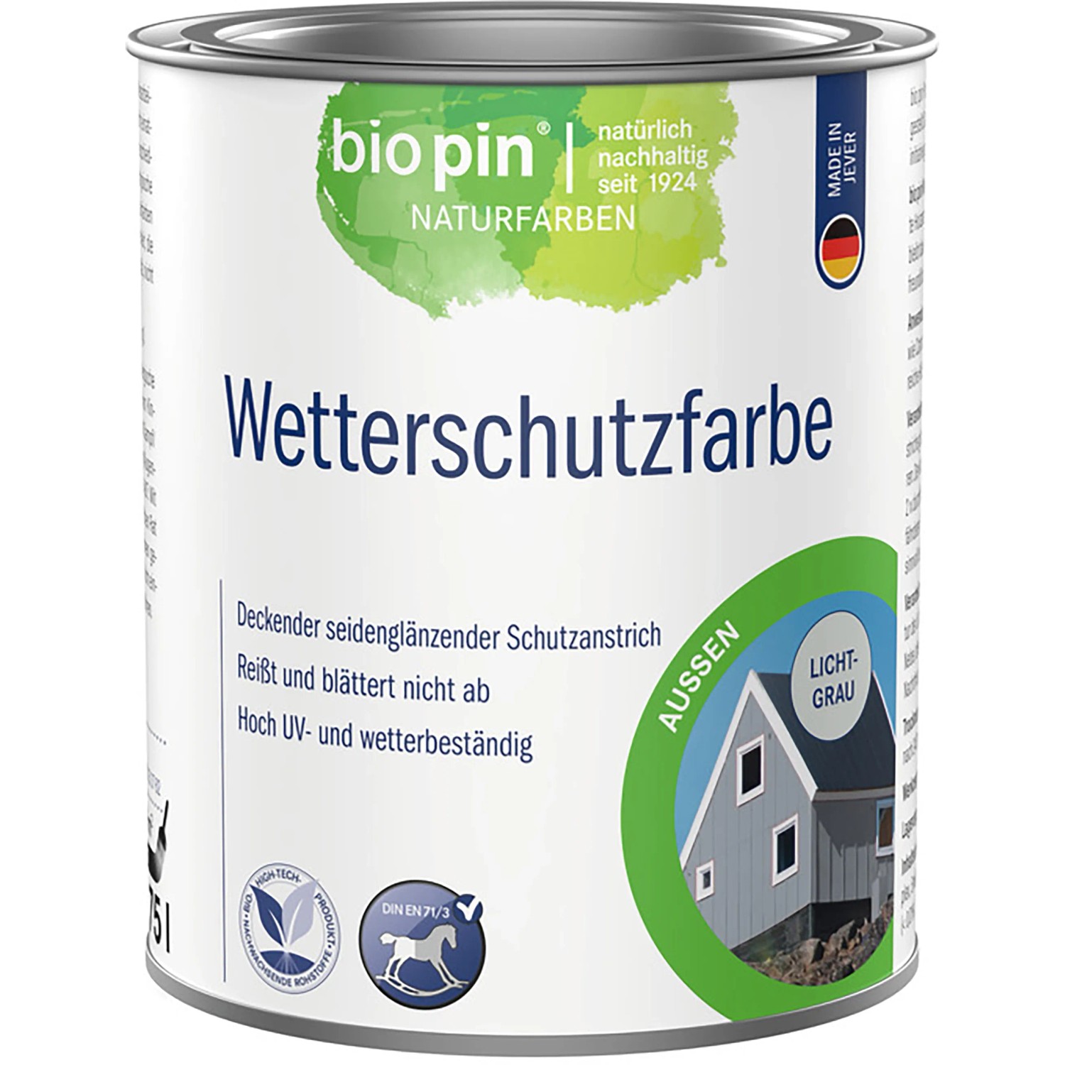 Biopin Wetterschutzfarbe Lichtgrau 750 ml
