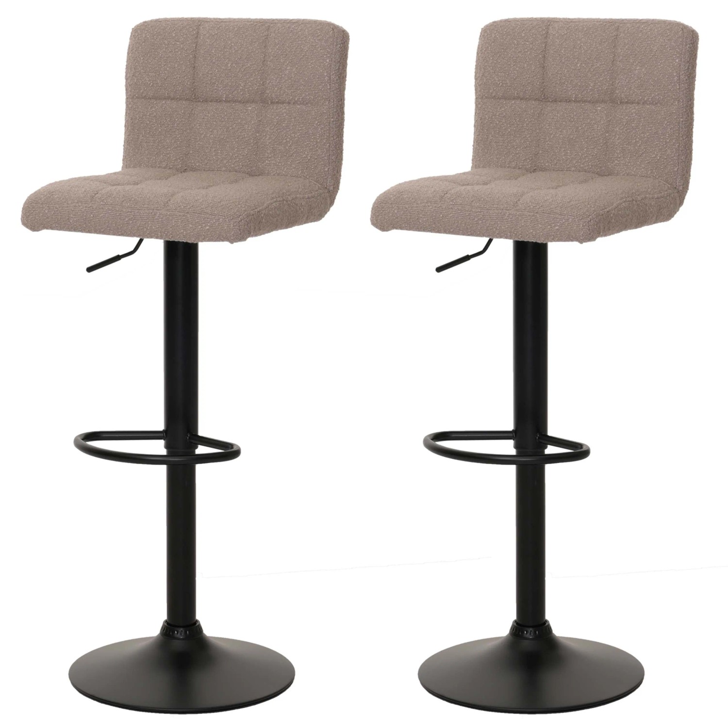 MCW Barhocker G87 2er-Set Taupe Stoff Boucle