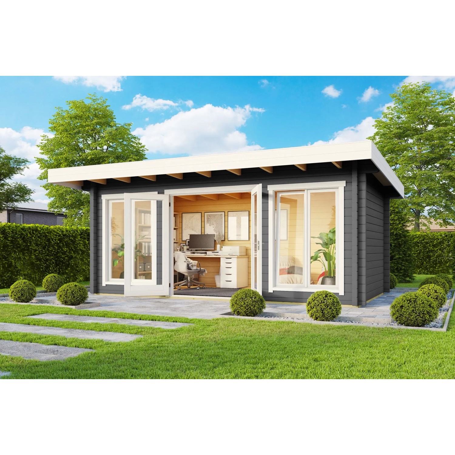 Lasita Gartenhaus Dorset 73 Carbongrau 480 cm x 250 cm