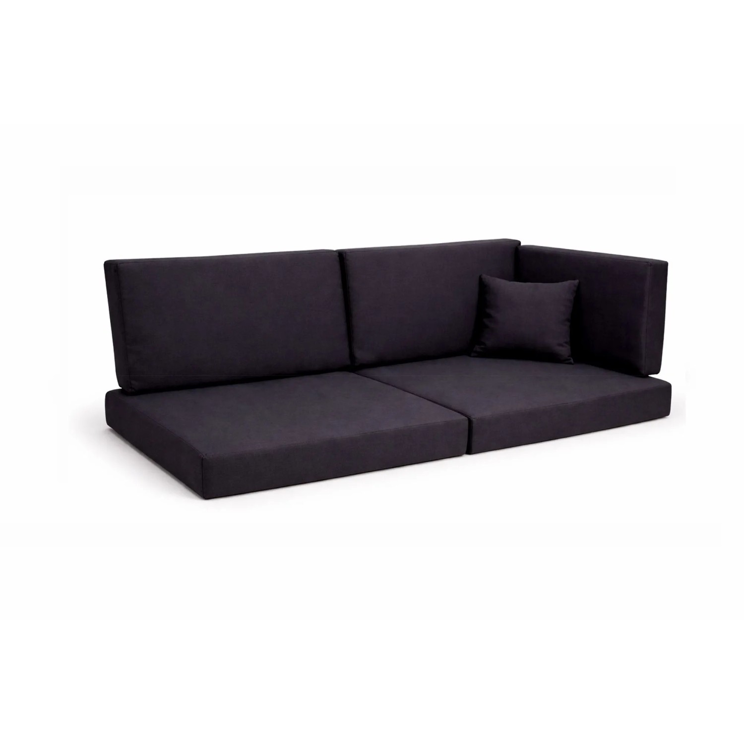 Setgarden Comfort Palettenkissen 6er Set Outdoor 120x50x10cm Sitzkissen + Rückenkissen 120x40x10cm 1tlg Schwarz