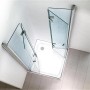 Glas Duschkabine Hera 90x90 mit Duschtasse, Eckeinstieg, Klarglas und Alu-Profilen.