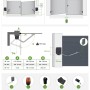 Casanoov Flügeltor elektrisch 3M mit Antrieb Bunker B500: Schema mit Maßen und Zubehör.