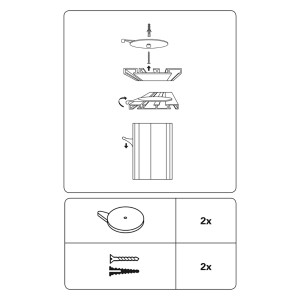 Gardinia Deckenträger 2er-Pack für 2-läufige Aluminium-Vorhangschiene, Montageanleitung.
