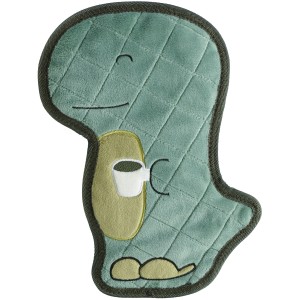 Grünes Hunter Hundespielzeug Koloa Tearex, Dinosaurier mit Kaffee, 26 cm, robust und waschbar.