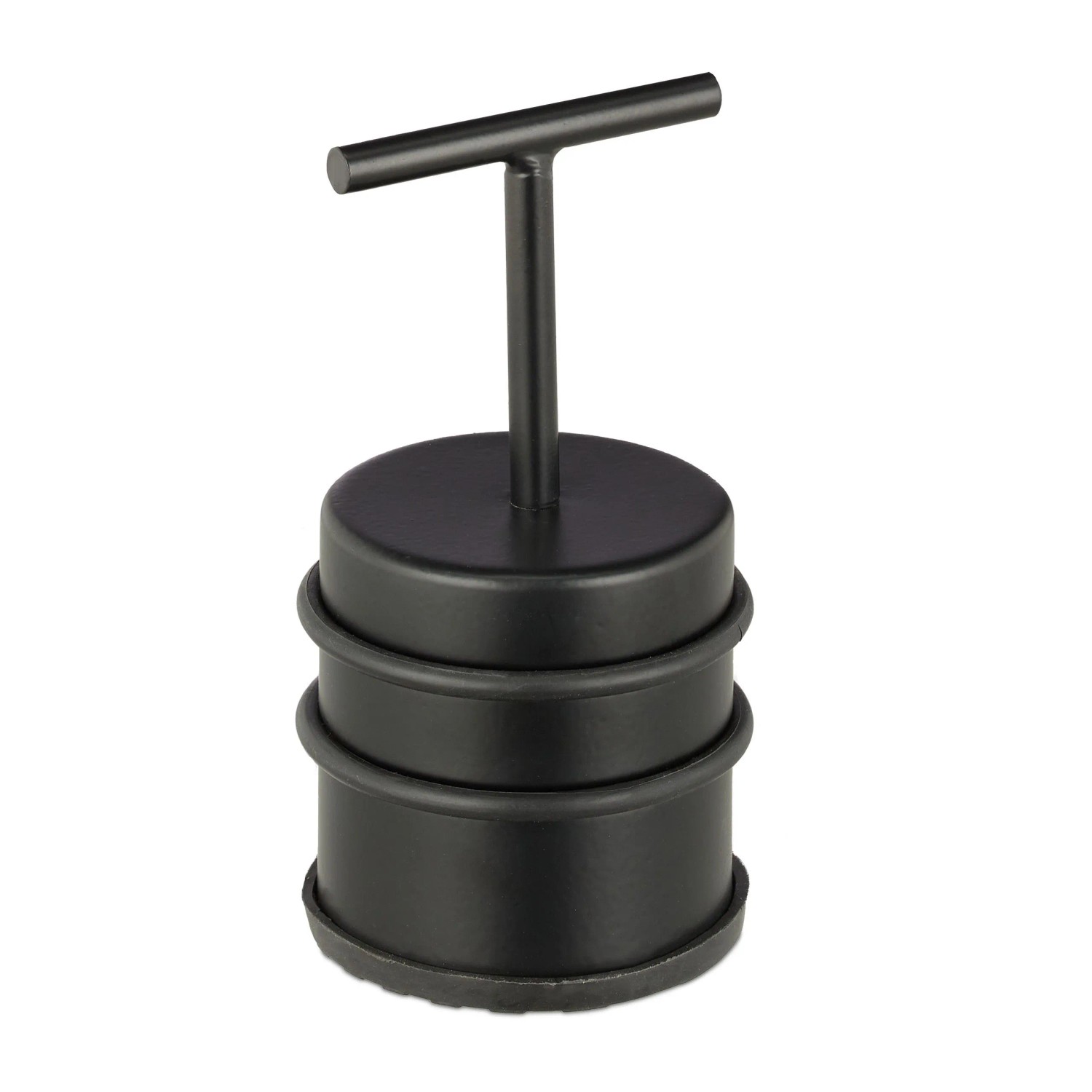 Relaxdays Türstopper Edelstahl Schwarz Schwer Rutschfest mit Griff 14 cm x 7 cm 0,9 kg