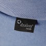 Detailaufnahme: Blaues Sitting Point Hocker Outside Gewebe mit Dralon Inside Label.