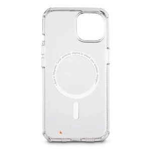 Transparente Hama MagCase Extreme Protect Handyhülle für Apple iPhone 13 mit MagSafe-Ring und verstärkten Ecken.