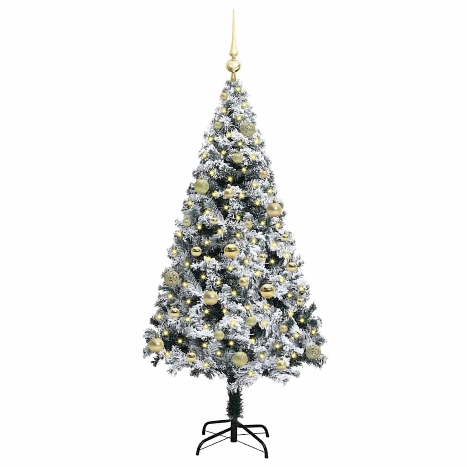 vidaXL Künstlicher Weihnachtsbaum mit 150 LEDs mit Ständer Grün 150 cm 3396953