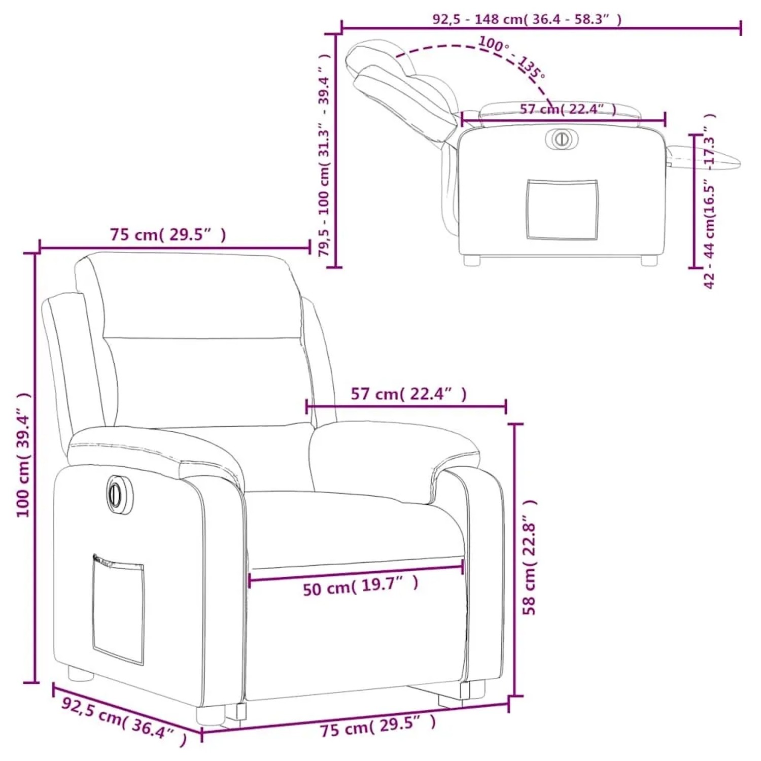 vidaXL Relaxsessel mit Aufstehhilfe Elektrisch Dunkelgrün Samt 3205116_17