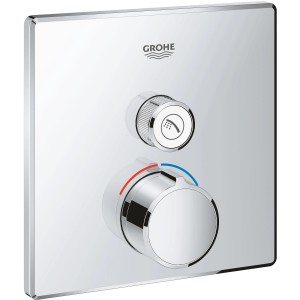 Grohe Unterputzmischer SmartControl, eckig, Chrom: Duscharmatur mit zwei Drehknöpfen zur Steuerung von Wassermenge und Temperatur.