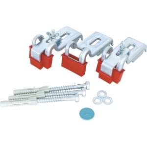 Sanitop-Wingenroth Befestigungssatz für Badewannen und Duschwannen mit Wannenankern, Schrauben und Dübeln.