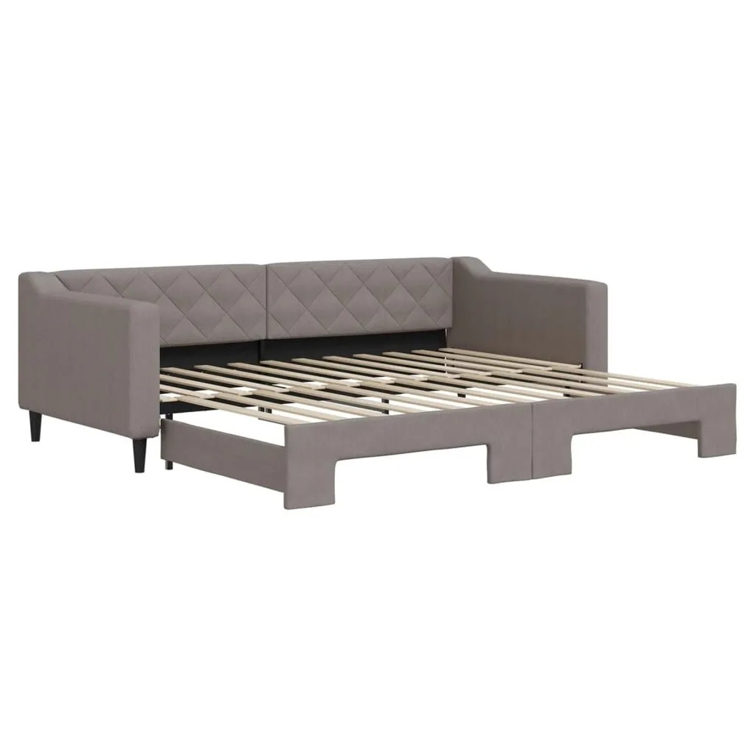 vidaXL Tagesbett Ausziehbar Taupe 90x200 cm Stoff 3197429