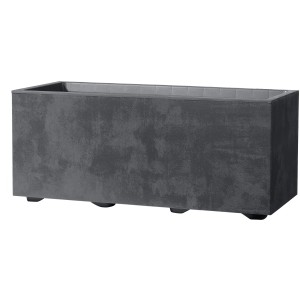 Deroma Millennium Pflanzkasten, 59x25x25 cm, Anthrazit, aus robustem Kunststoff mit Wasserreservoir.