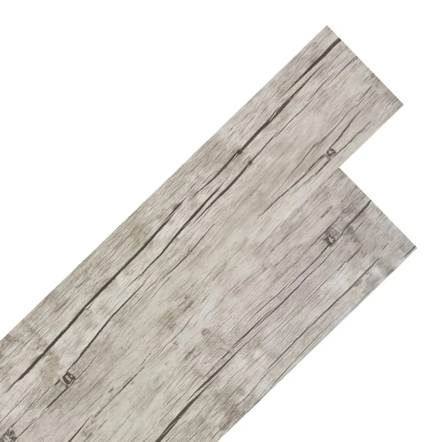 DELUKE Vinylboden PVC-Dielen Selbstklebend Wasserfest 2mm Stärke Rutschfest Laminat Vinyl Bodenbelag Laminatboden Hellgrau 2,51 M²