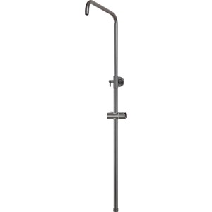 baliv Überkopfbrause-Set KBS-23.91 Gunmetal: Duschkopf und Armatur in Graphitgrau.