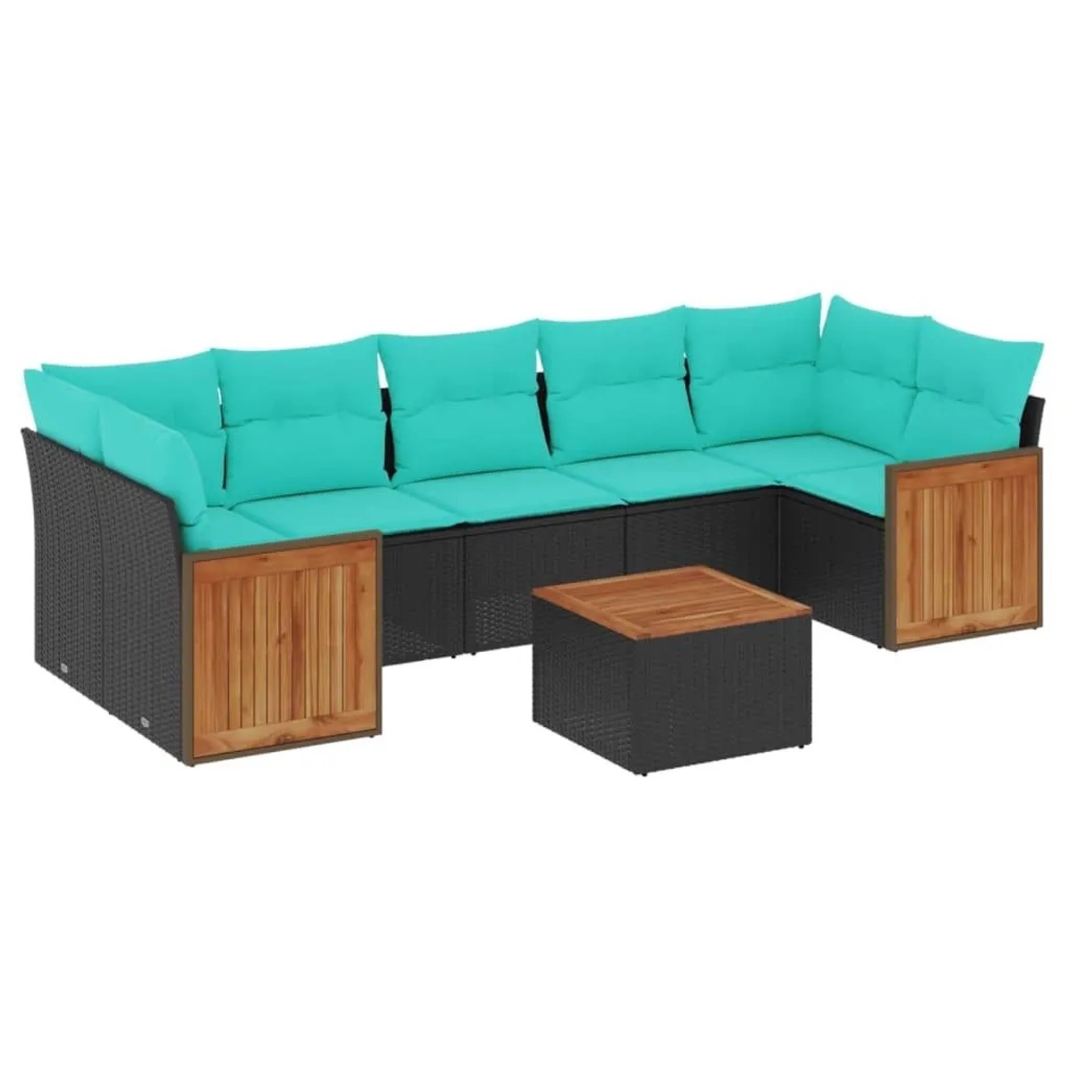vidaXL 8-Tlg Gartensofa-Set mit Kissen Schwarz Polyrattan 3227492 günstig online kaufen