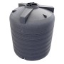 Marmorierter KMND 5000L Trinkwasser Wassertank aus grauem PE, mit schwarzem Deckel und stabilen Rippen.