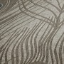 Matt-braune Vliestapete mit Federn-Motiv in Grau und Blau. Dekorative Tapete für Wohnräume.