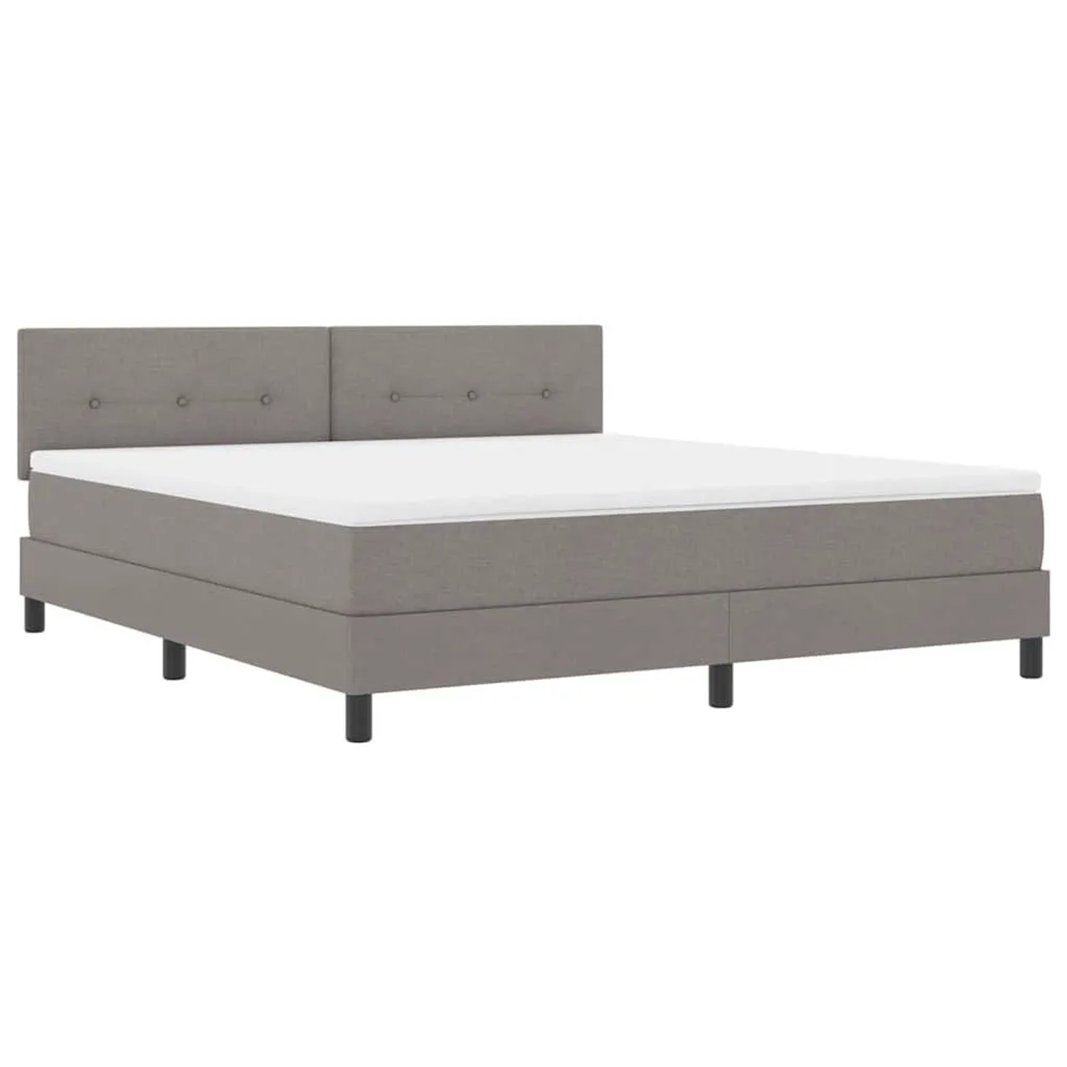vidaXL Boxspringbett mit Matratze mit LED Taupe 180 x 200 cm Stoff 3342230