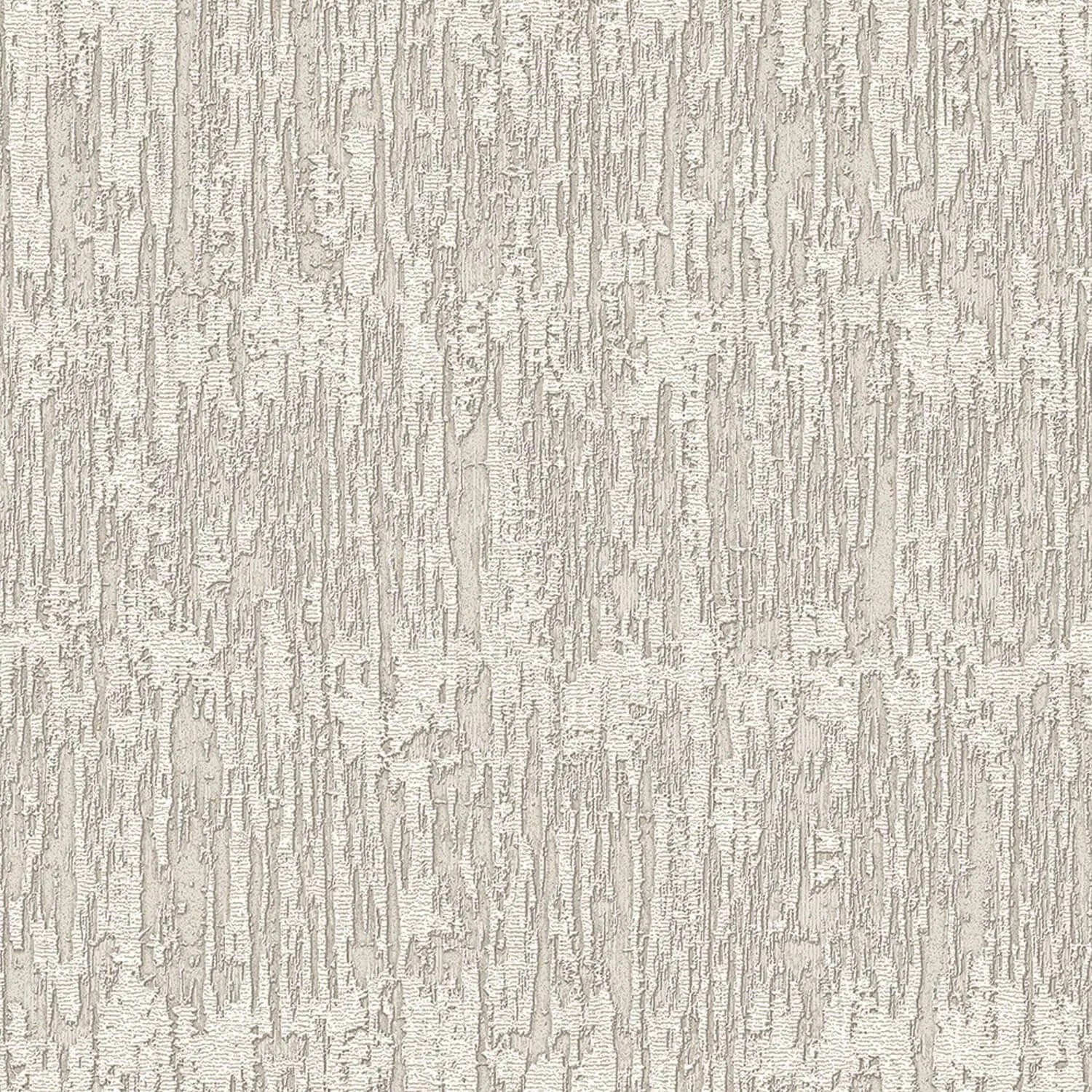 PROFHOME Sa524033-Di Struktur Tapete Uni Silber Perl-Weiß Grau-Weiß 0,53 m x 10,05 m  5,33 m2