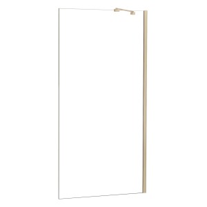 AICA Walk-In Dusche 90x200cm mit goldfarbenem Rahmen und Stabilisator.