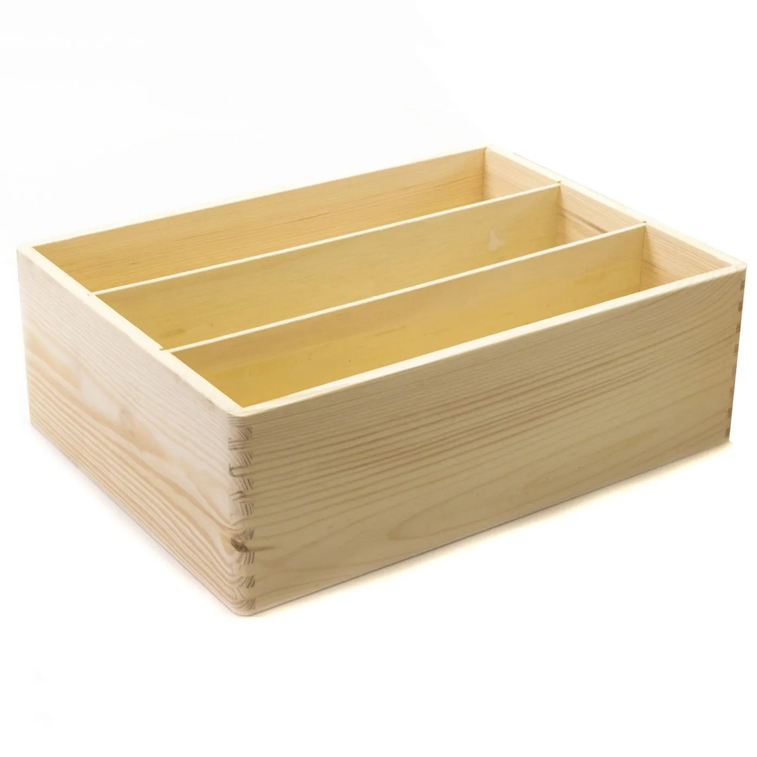 HolzFee Holzkiste 40 x 30 cm mit Fächer Sortierbox Bücherkiste für Kinder