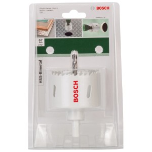Bosch Bimetall Lochsäge, 67 mm Durchmesser, für präzise Löcher in Holz, Metall und Kunststoff.