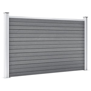 vidaXL Gartenzaun WPC 699x106 cm Grau 3053249