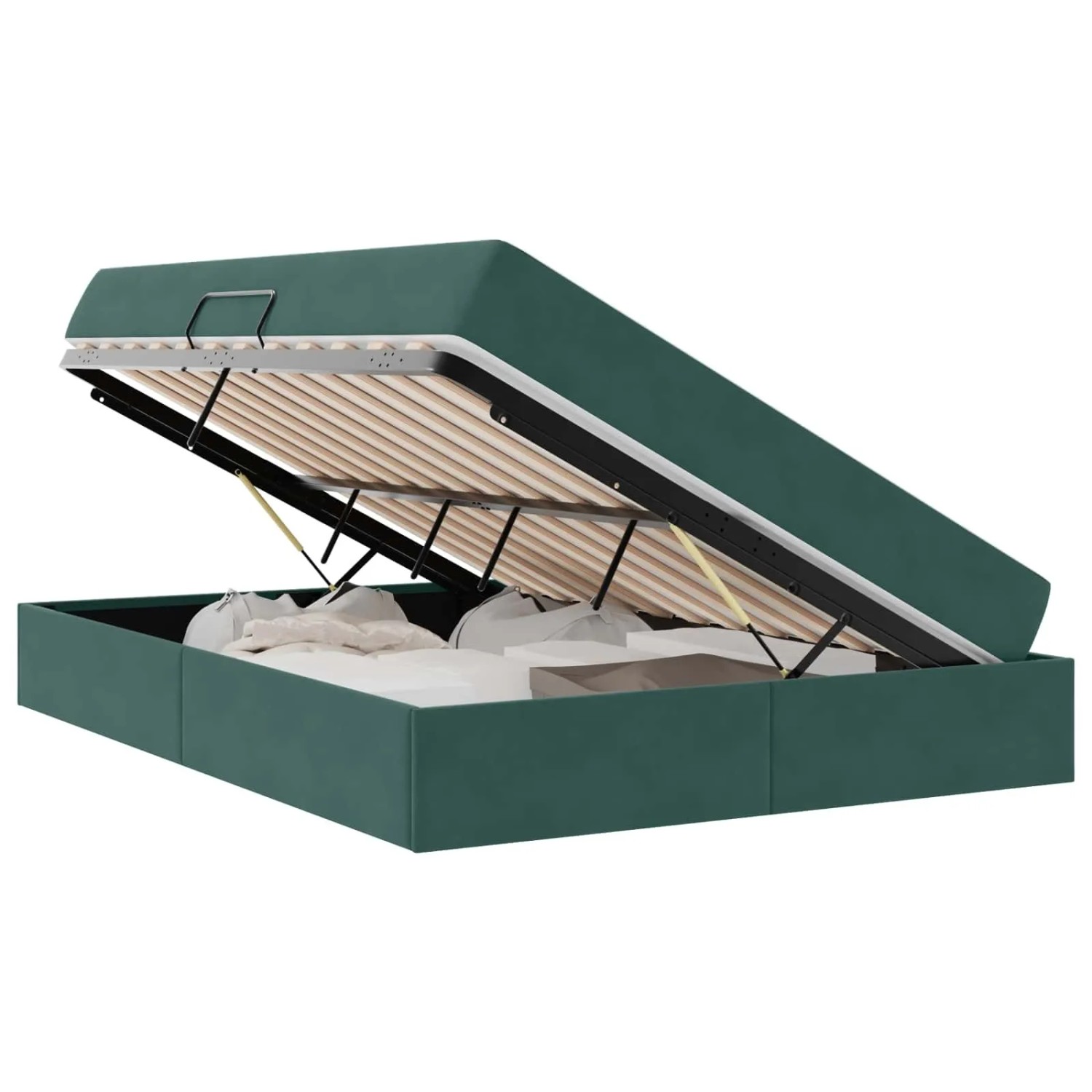 vidaXL Stauraumbett mit Matratze Dunkelgrün 140 x 190 cm Samt 3399721 günstig online kaufen