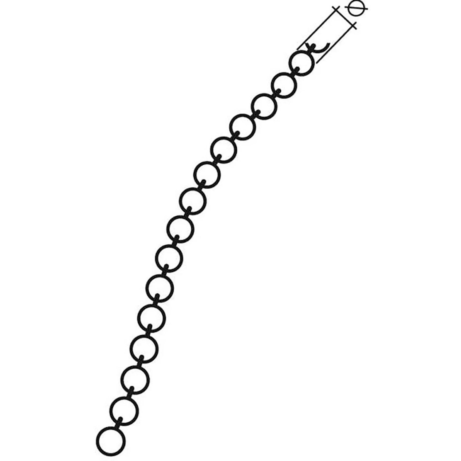 Conacord Kugelkette, Messing verchromt, Ø 2,5 mm, Meterware.