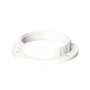 Weißer Orion Lightstyle Schraubring E27 aus Kunststoff für Lampen und Leuchten.