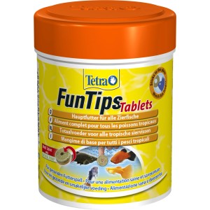 Tetra FunTips Tablets, Aquarium Fischfutter für Zierfische, 165 Stück im Behälter.