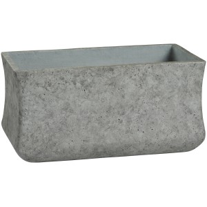 Grauer Pflanzkasten (29x14,5x14 cm) in Betonoptik. Ideal für Garten, Terrasse und Balkon.