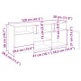 vidaXL TV-Schrank Artisan-Eiche, 120x30x50 cm, mit Maßen und Fächern dargestellt.