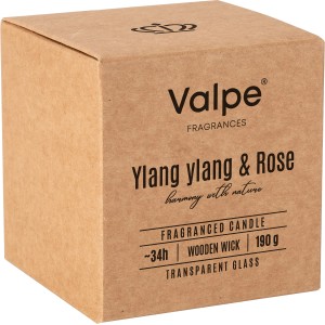 Bispol Duftkerze Ylang Ylang & Rose im Karton, Brenndauer ca. 34h, mit Holzdocht.