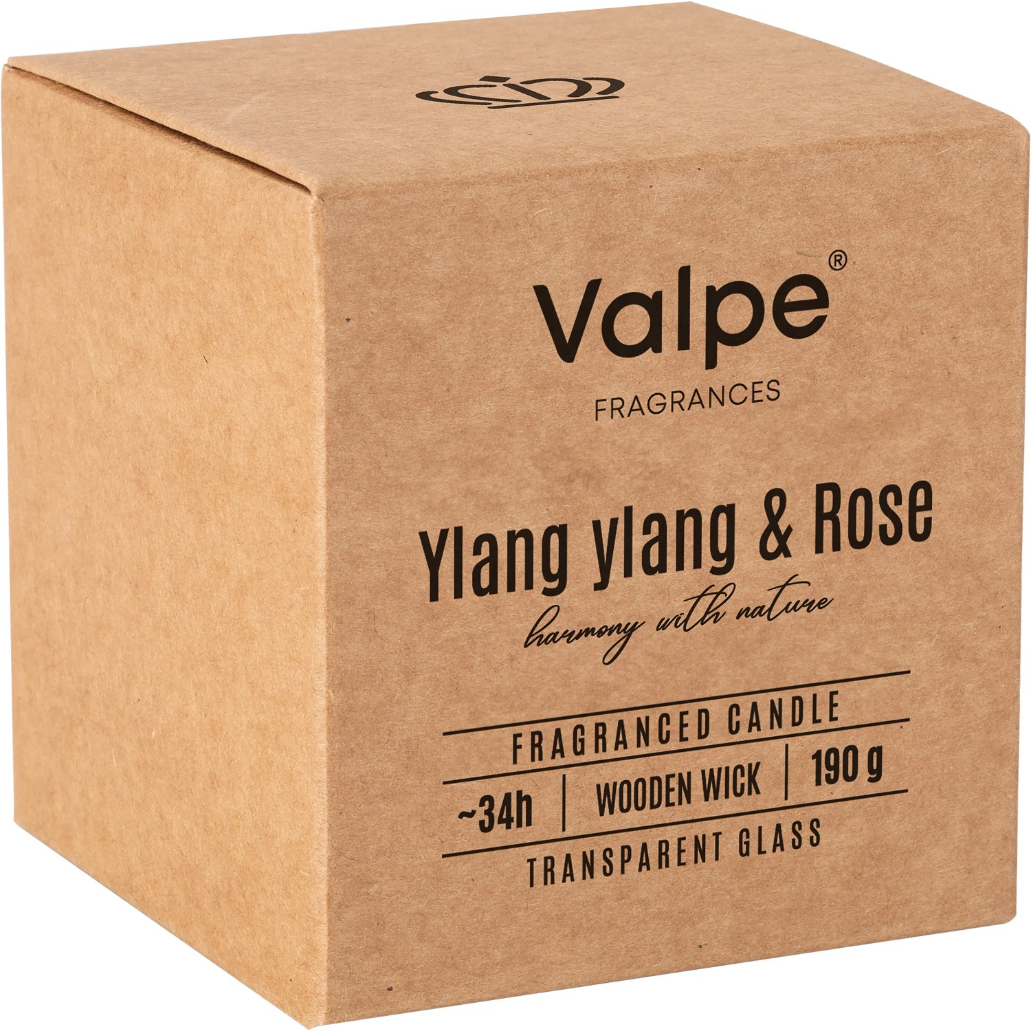 Bispol Duftkerze Ylang Ylang & Rose im Karton, Brenndauer ca. 34h, mit Holzdocht.