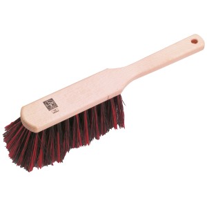 LUX Handfeger Elaston aus Holz mit roten und schwarzen Borsten für die Reinigung.