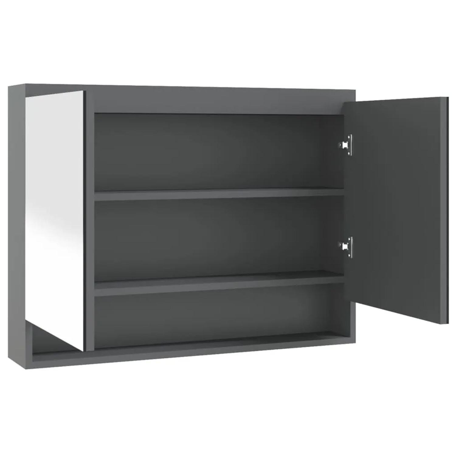 vidaXL Spiegelschrank fürs Bad 80x15x60 cm MDF Grau 331534