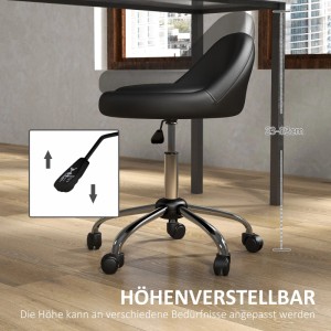 HOMCOM Höhenverstellbarer Arbeitshocker 63-83 cm mit Rädern