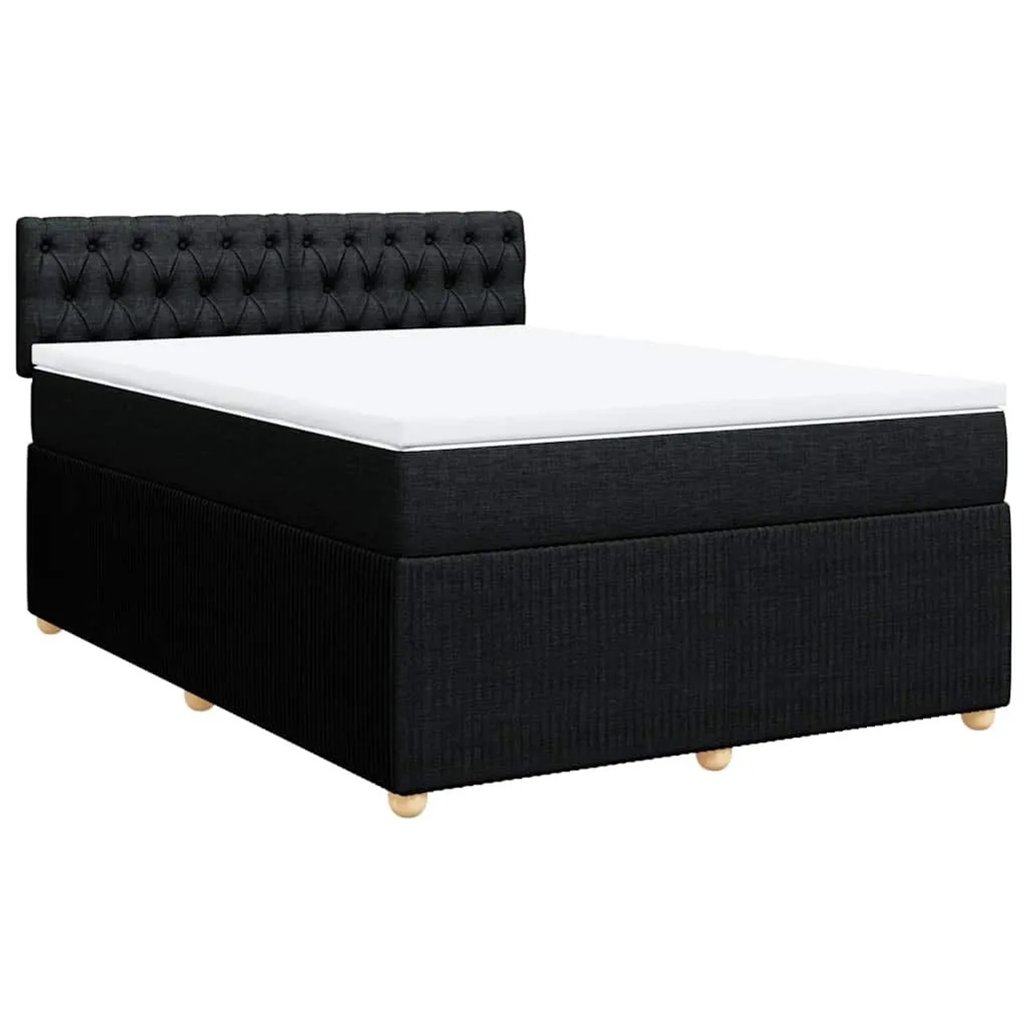 vidaXL Boxspringbett mit Matratze Schwarz 160x200 cm Stoff 3287516 günstig online kaufen