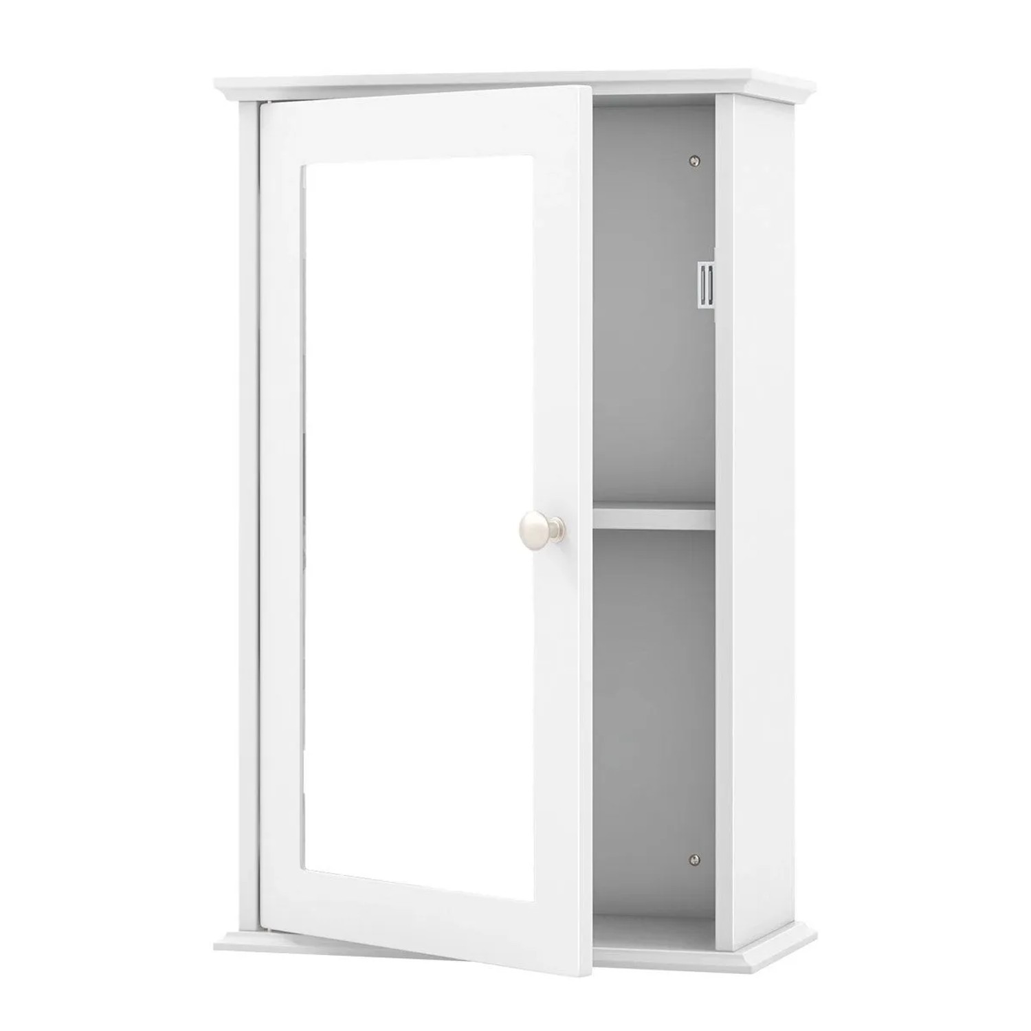 Costway Bad Spiegelschrank Hängeschrank mit Verstellbarer Ablage Weiß