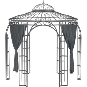 Anthrazitfarbene Eleo Vorhänge im 2er-Set für Pavillons, Sicht- und Windschutz.