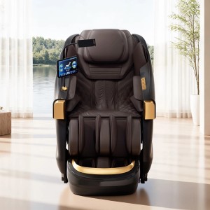 360Home Massagesessel Massagestuhl Zero Gravity für Ganzkörper mit Heizung SL Track Thai Stretch Massagestuhl Bluetooth 3D Surround Musik Schwarz
