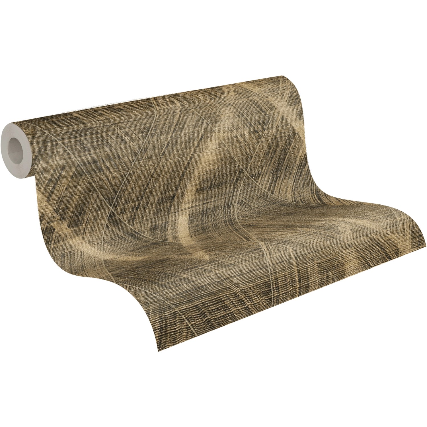 A.S. Création Vliestapete mit Rautenmuster in Gold und Schwarz.