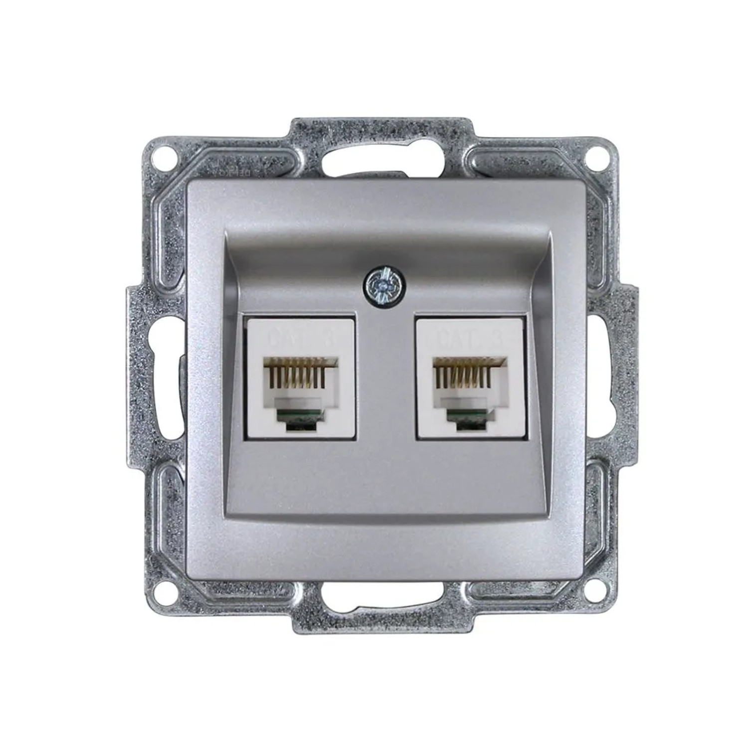 Günsan Visage Telefon Steckdose 2fach CAT3 Silber