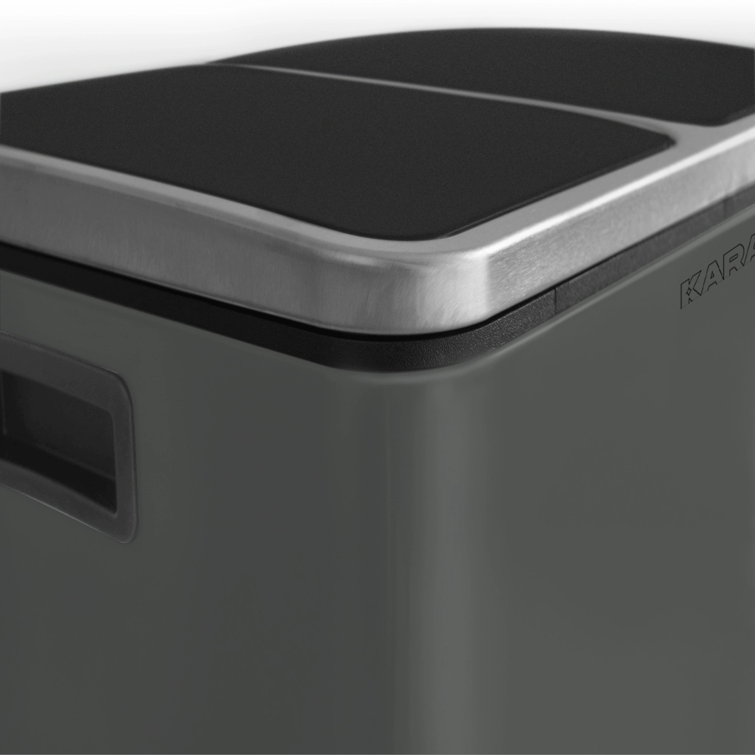 Karat Mülleimer Felix, anthrazit, 2x30L, mit Trennsystem und Schließdämpfer.
